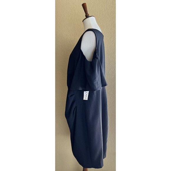 Eliza J Womens Plus Black Cold Shoulder Ruffle Sheath Dress Size 22W - Picture 11 of 11